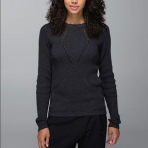 Lululemon the sweater the better Crewneck Heathered black 4